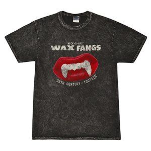 Wax FANGS Tee | Wack-O-Wax® Grunge Unisex Tshirt | Black Mineral Wash
